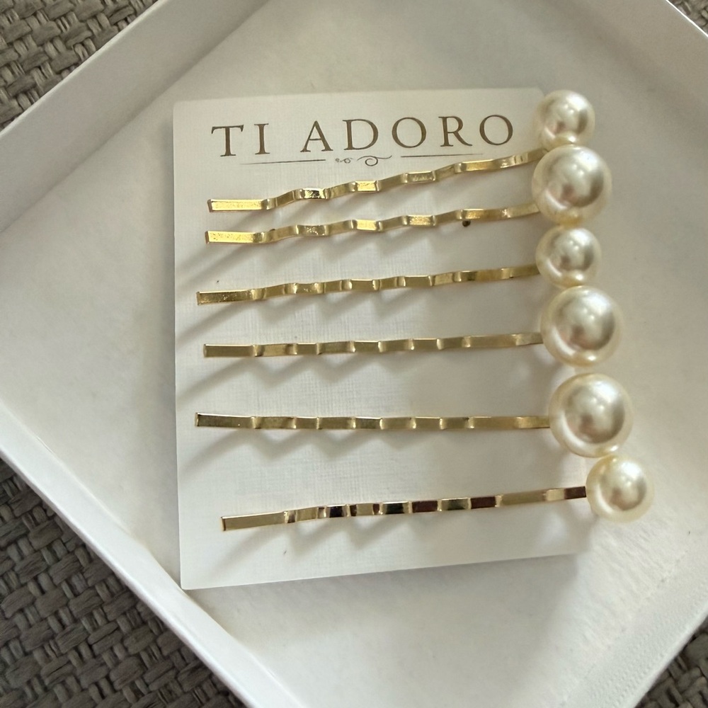Ti Adora by Alvina Valenta Gold Pearl Hair Pin Set - Ivory